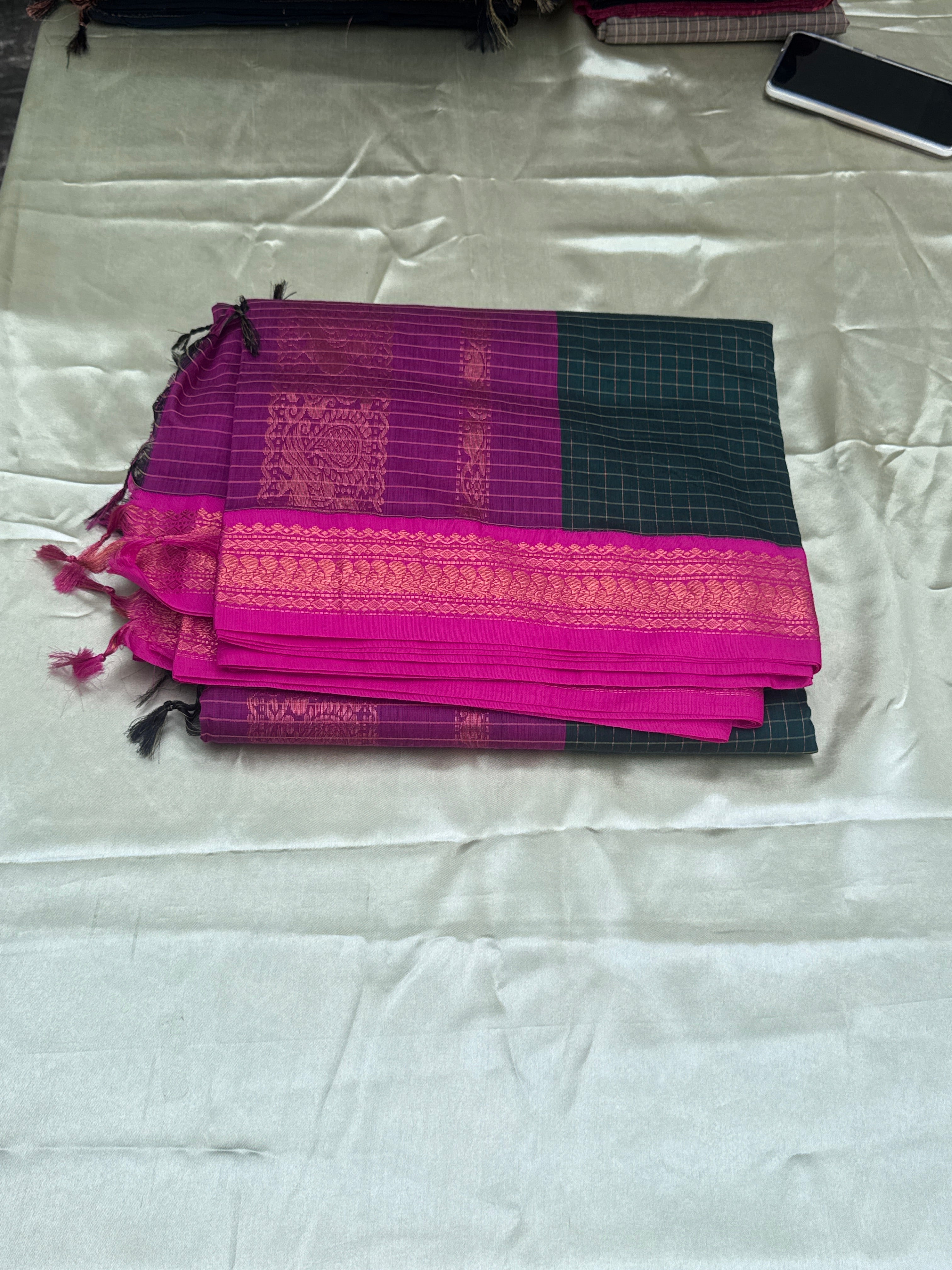 KALYANI COTTON CHECKERED SAREES