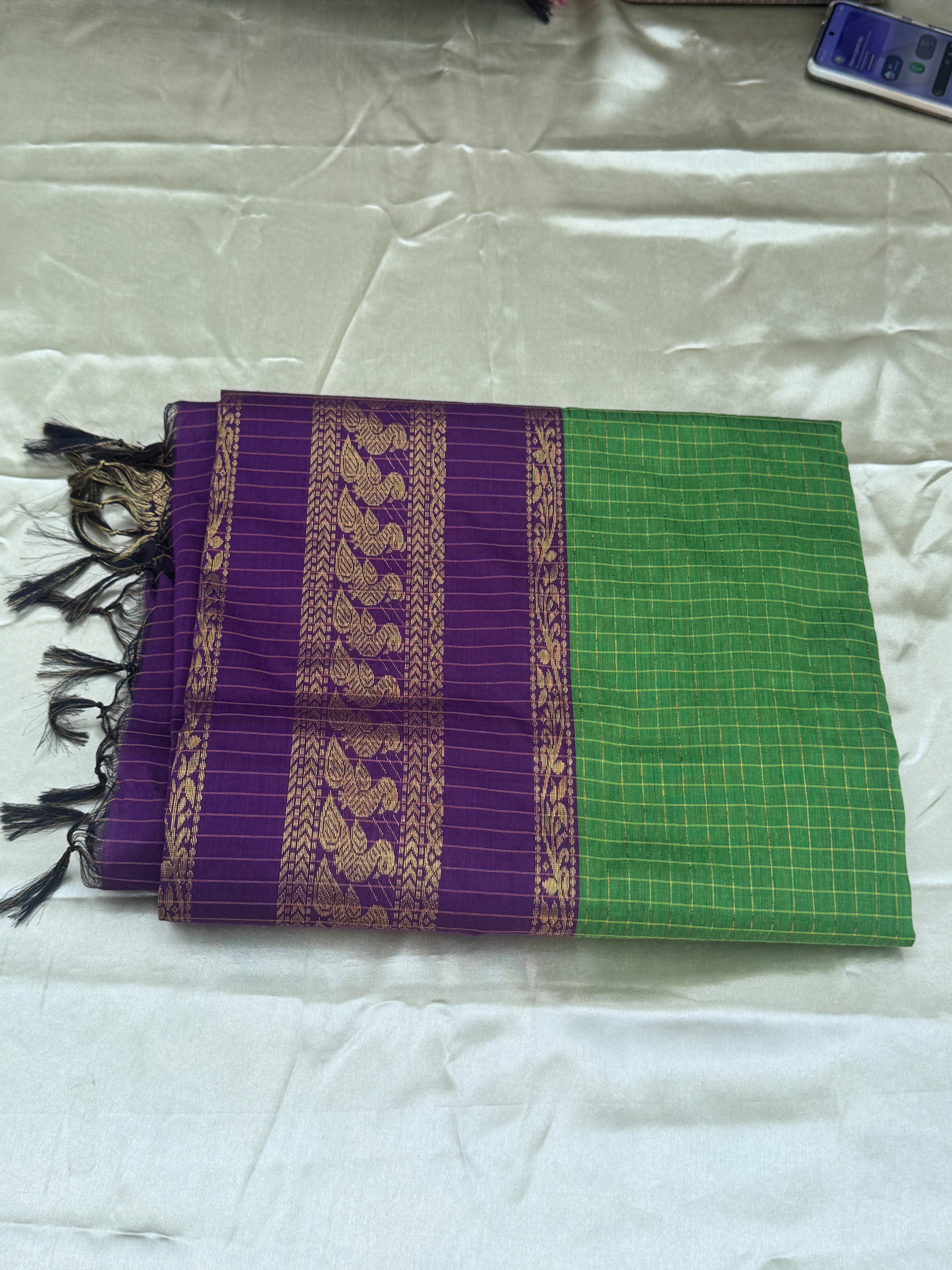 KALYANI COTTON CHECKERED SAREES