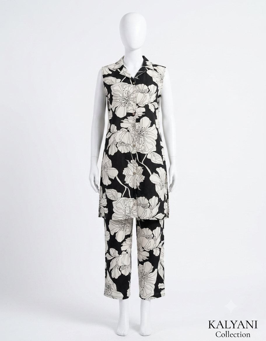 Black & White Floral Set