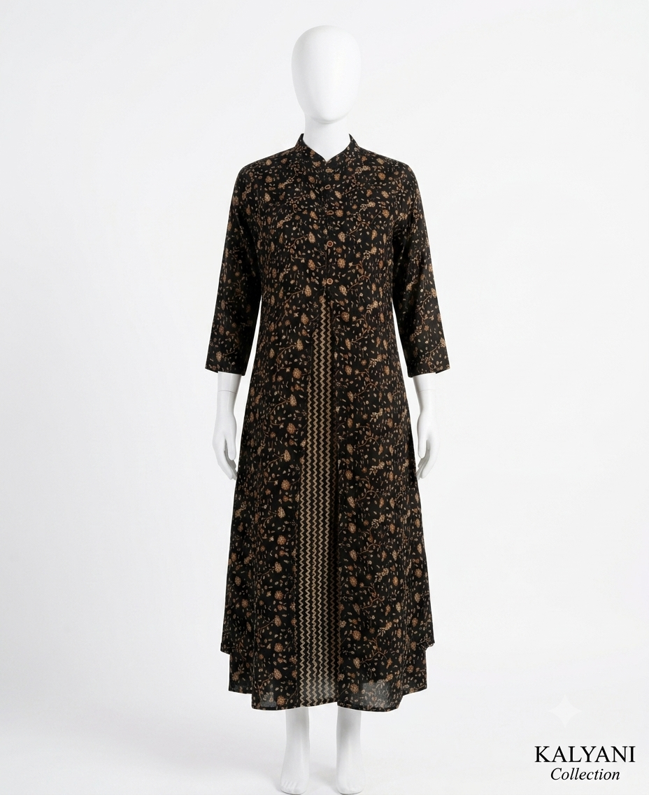 The Charcoal Blossom Anarkali Kurta