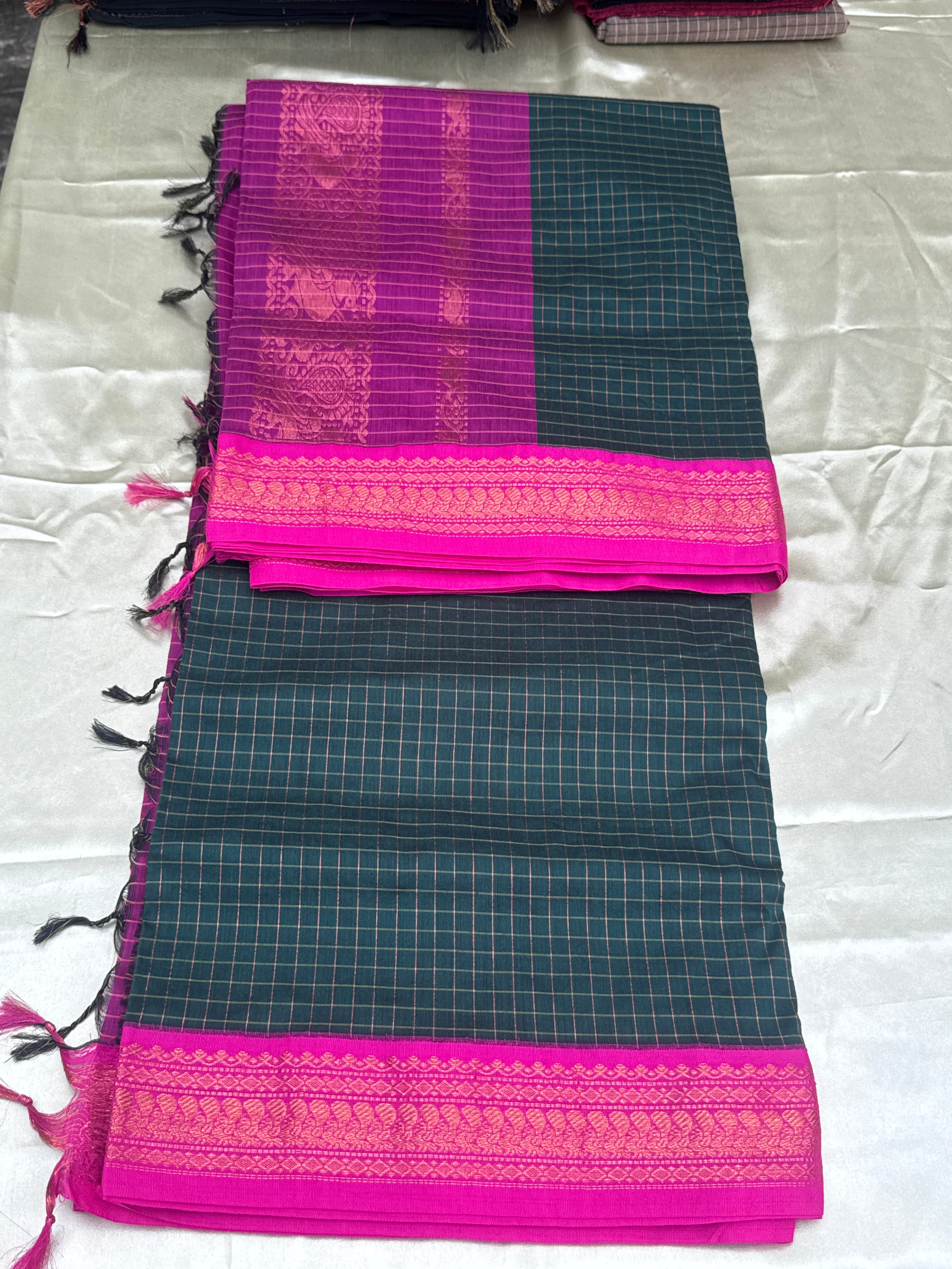KALYANI COTTON CHECKERED SAREES