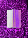 Mulcotton Saree with Magenta Border- 120 count