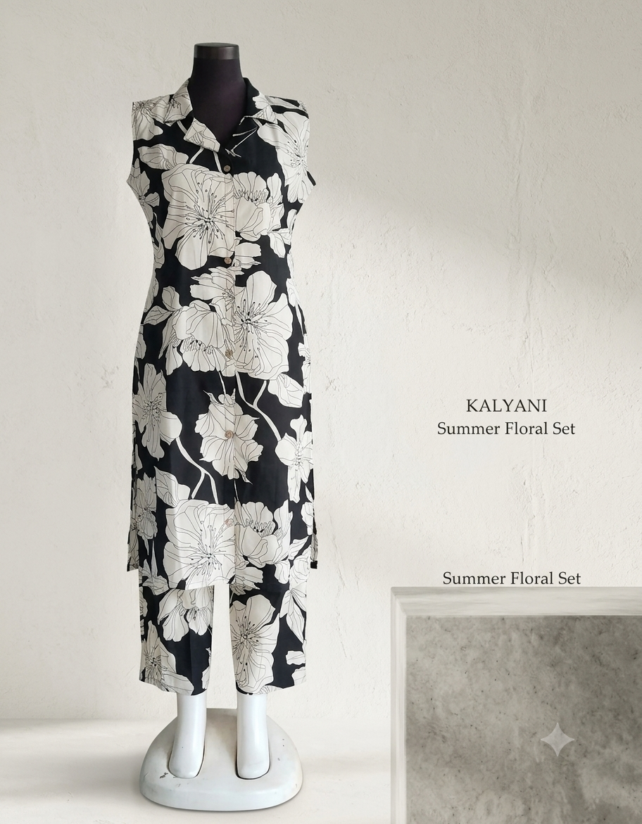 Black & White Floral Set