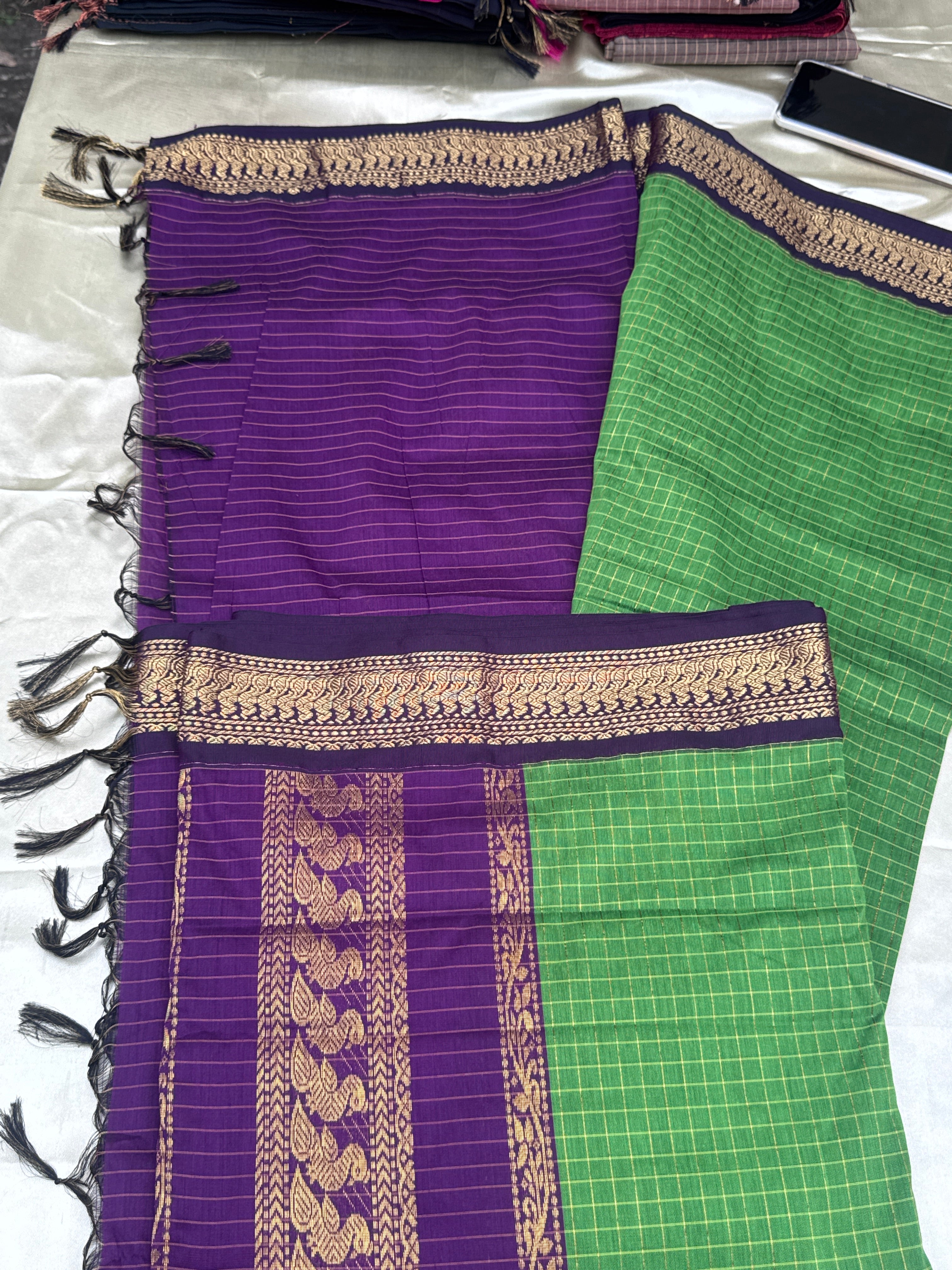 KALYANI COTTON CHECKERED SAREES