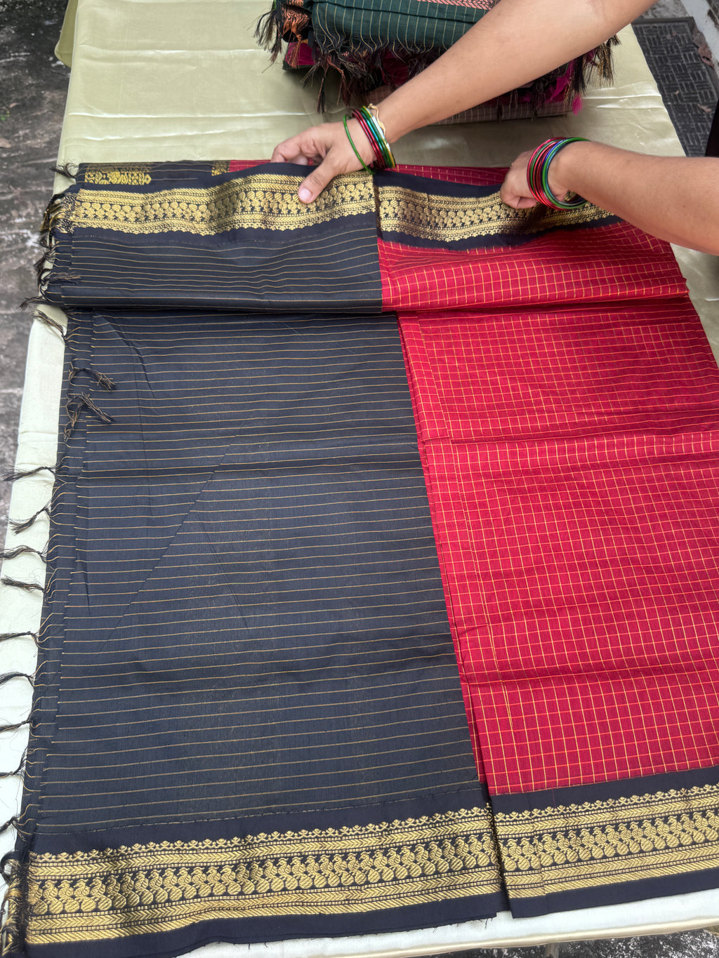 KALYANI COTTON CHECKERED SAREES
